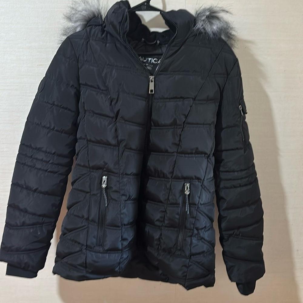 Nautica Ladies' Puffer Water Resistant with Faux Fur Hood
